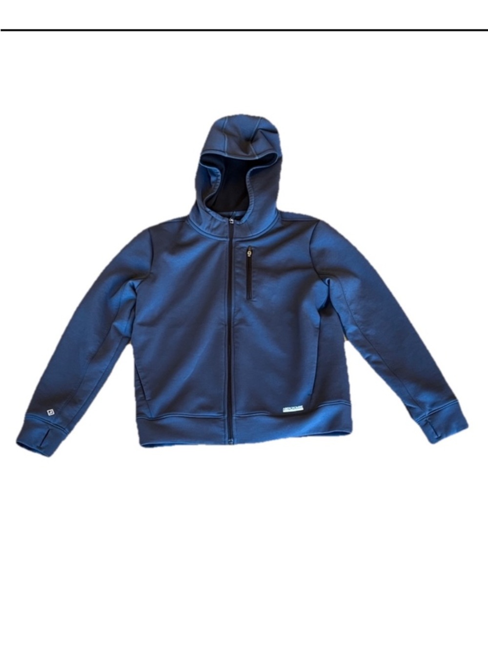 Abercrombie Kids YPB Dark Blue Full zip hoodie Jacket thumb holes Size 11/12